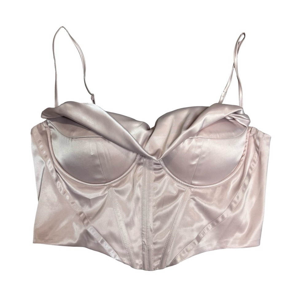 NWT Beautiful Satin Bustier Corset Top - Champagne Pink
